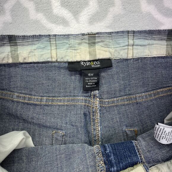 Style & Co Women's Straight Leg Crop Jeans Blue Medium Wash Denim Size 16‎ - Picture 10 of 16